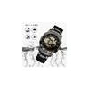 Men's Mechanical Skeleton Watch Black Stainless Steel Band Fashion Business Automatic Punk Style