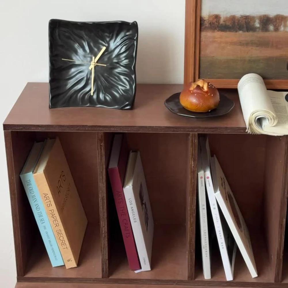 Light Luxury Clock Ceramic Craft Ornaments Nordic Style Fold Clock Wall Clock Niche Artistic Creative Decoration Gift for Friend