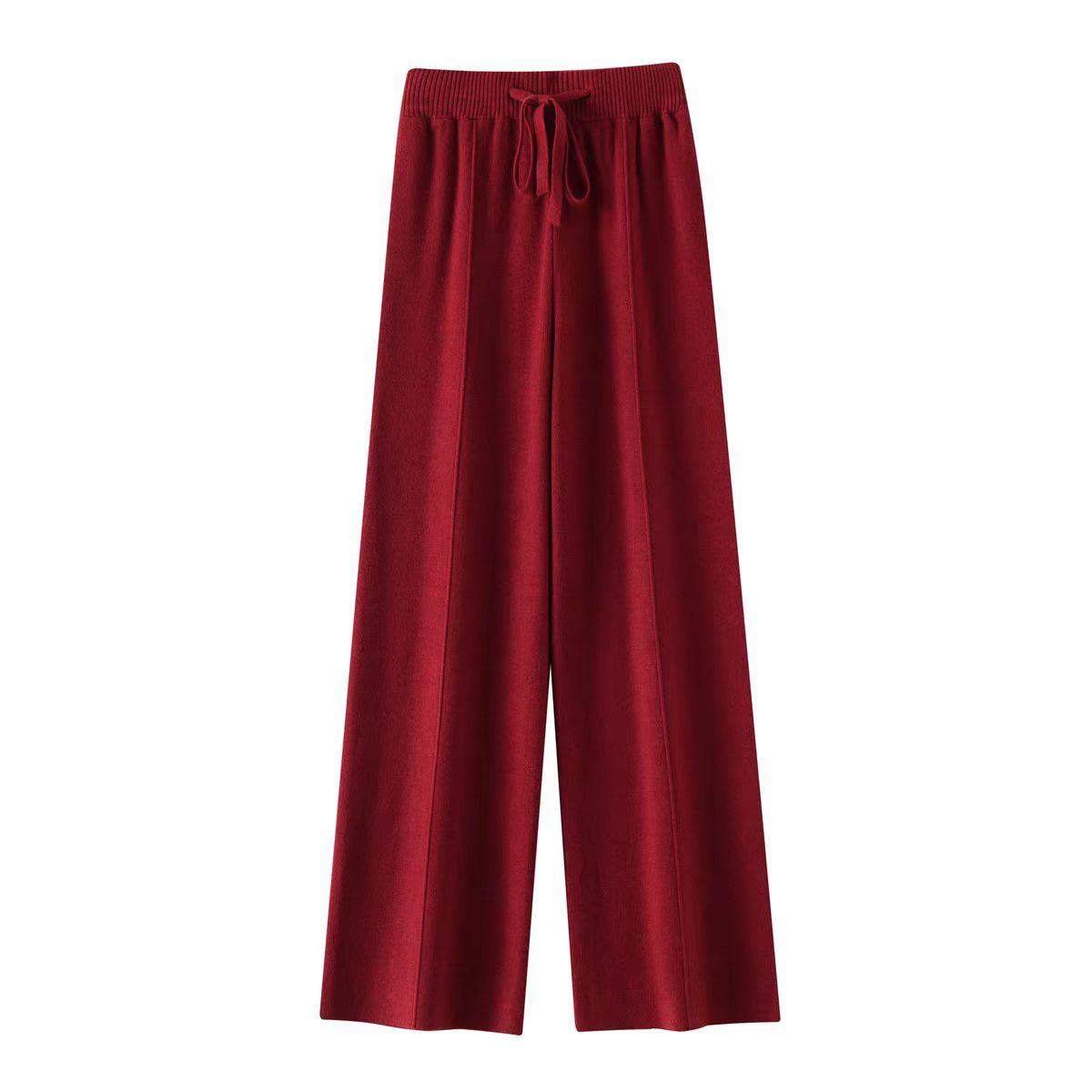 

Осінньо-зимові жіночі кашемірові модні штани Трикотажні вільні кашемірові жіночі штани XXXL червоний