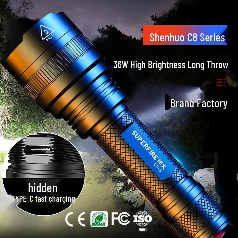 SupFire C8 Series Rechargeable Waterproof Flashlight