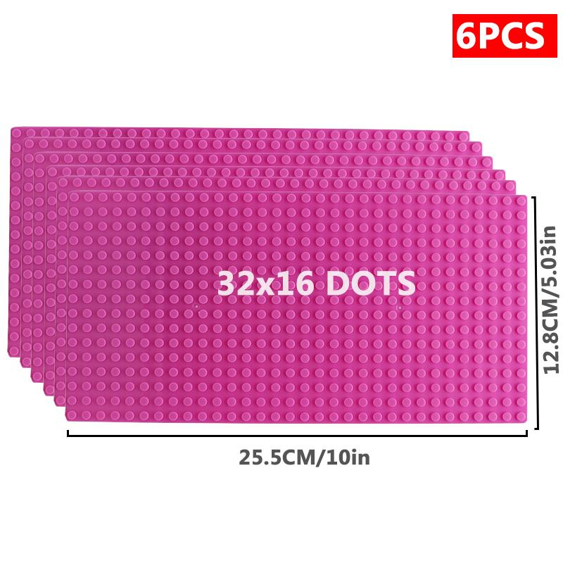 6pcs/set Base Plate 32*32 32*16 Studs Classic Figures Building Blocks Plates Bricks Baseplate Blocks Children Toys For Kid Gifts