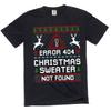 Natal engraçado Erro 404 Suéter não encontrado Camiseta estilo suéter feio Camiseta