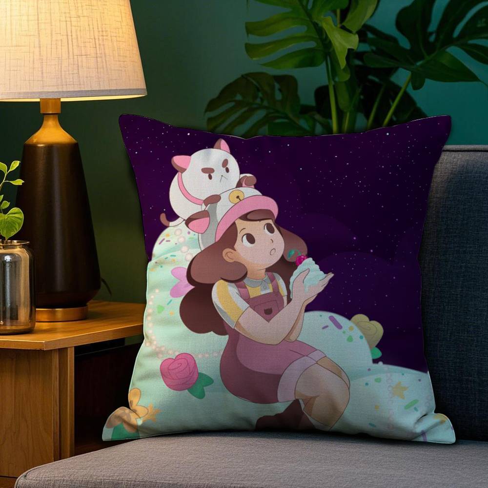 

Pillow Case Plush Fabric Soft Double Sided Print B-Bee And P-Puppycat Sofa Cushion Cover Throw Pillow Covers 12x12Inch