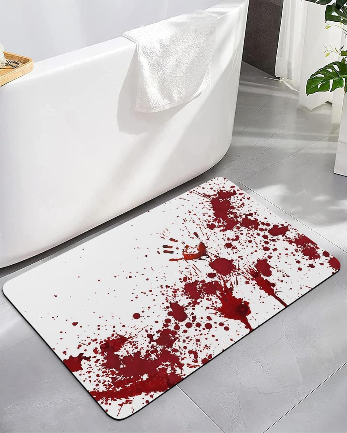 

Halloween Bloody Carpet Mat Zombie Hands Rug Help Text Blood Splatter Gory Horror Non-Slip Home Decoration Floor Mats Floor Mat 40X60CM
