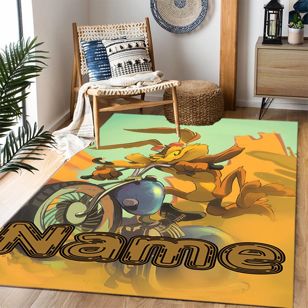 Looney Tweety Clouds Customize Your Name Area Rug Suitable for Game Room Outdoor Kitchen Balcony Anti-slip Rug Decorate Offices Wedding Party Gift