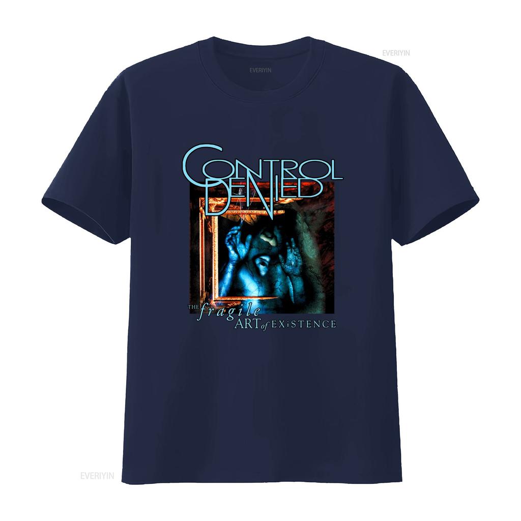 CONTROL DENIED The Fragile Art of Existence T Shirt for Rock Band Fans Vintage Washed Unisex Homme Breathable Casual Soft