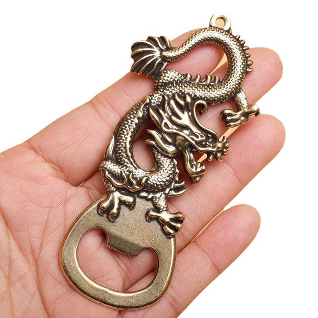 Dragon Bottle Opener Personalized Keychain Animal Shaped Beer Open Tools Brass Mens Bottle Opener Kitchen Bar Accessory