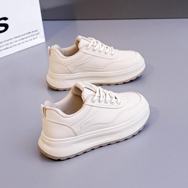 2025 Spring Little White Shoes New Korean Version Ins Female Students Platform Heightening Sports Board Shoes Casual Street Shooting Q5616