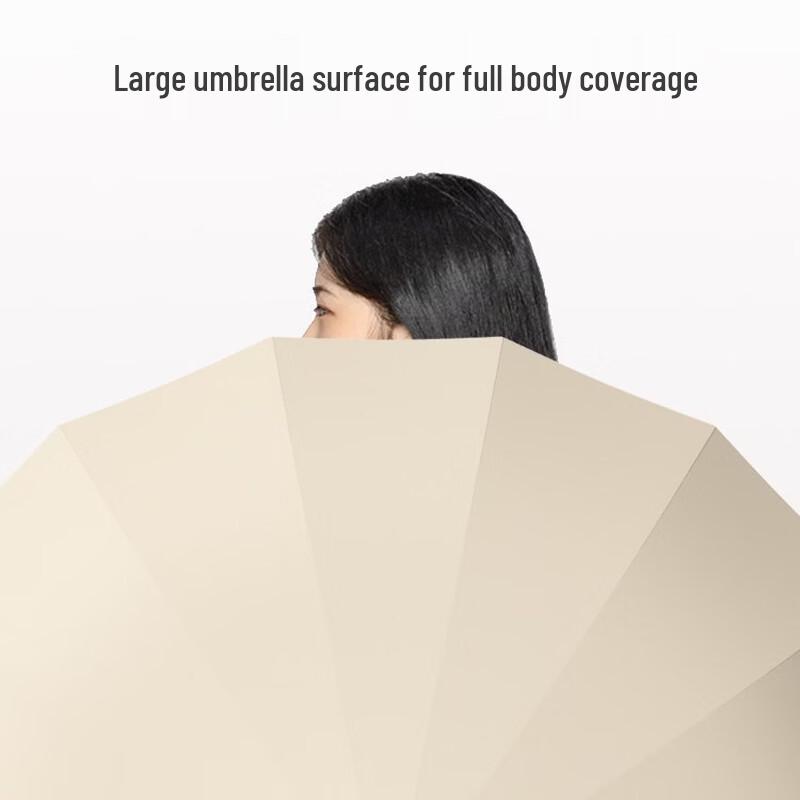 ZUODU 16-Rib Large Manual Three-Fold Sun Umbrella