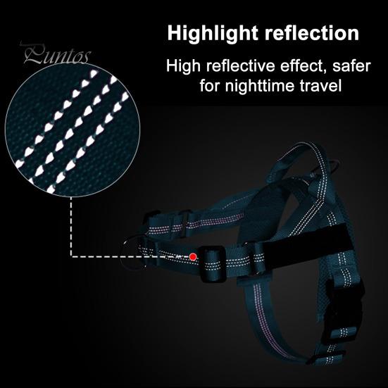 Heavy Duty Nylon Harness for Medium Dogs No Pull Dog Harness, Adjustable Vest with Handle, Breathable Durable Metal D-ring Pet Padded Large Dogs, Safe