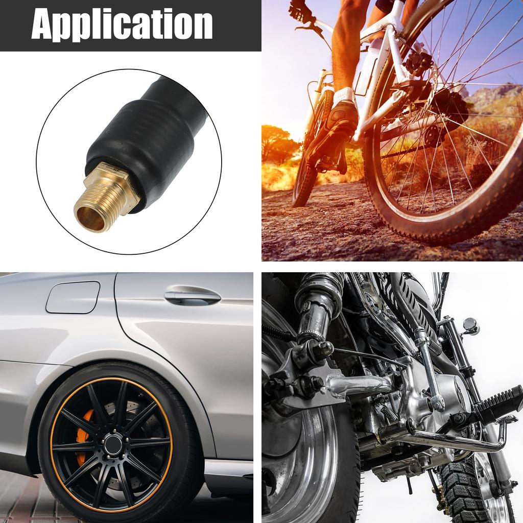 X AUTOHAUX Tire Valve Connection Pipe Air Inflator Extension Rubber Hose Vent Flexible Copper 30cm Female Thread for Car Motorcycle