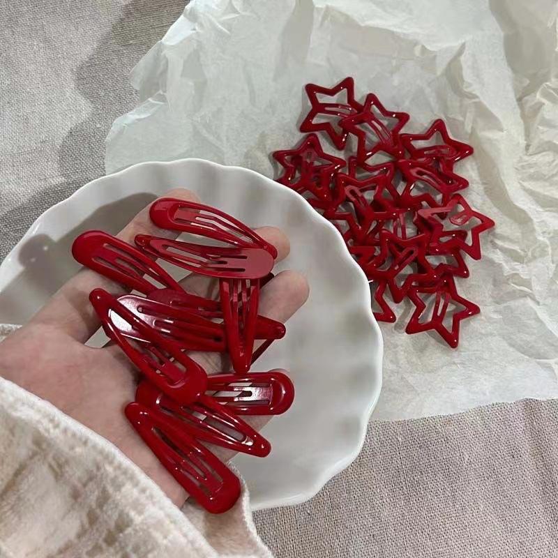 10 Pezzi/Set Moda Stella Rossa Goccia d'Acqua Donna Ragazze Fermaglio per Capelli Semplici Mollette BB Mollette per Capelli Boutique Accessori per Capelli Bambini