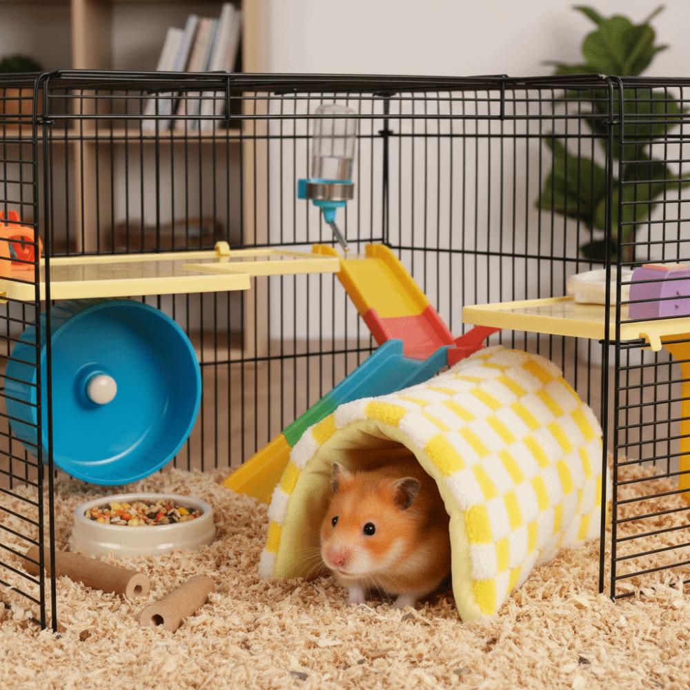Warm Guinea Pig Tunnel Pad Foldable Pet Cave Nest Comfortable Hamster Cotton Mat  Cage Accessory