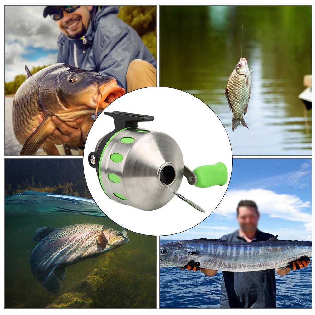 Metal Stainless Steel High Speed Ratio Fishing Wheel Die Casting Spool Wrist Outdoor Reel Tool AccessoryJG35G Green