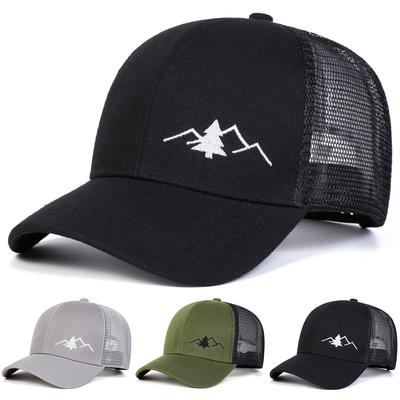 Unisex Mountain Trees Embroidery Baseball Net Caps Spring And Summer Outdoor Adjustable Casual Hats Sunscreen Hat Sports Cap
