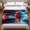 Cristiano Ronaldo Printed Flannel Blanket Custom Name Text Soft Warm Throw For Bedroom Holiday Gift