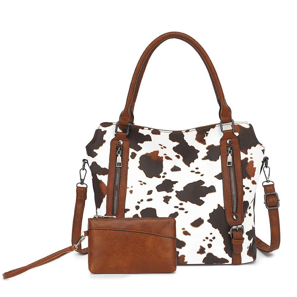 Milk Print Retro Large Capacity Multi Folding Soft Wearable Crossbody Bag (Spacious Foldable Shoulder Bag for Commuting)