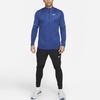 Nike Solid Color Crew Neck Half-Zip Long Sleeve T-Shirt Men Tops Blue DD4756-451