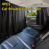 4pcs Black Car Privacy Curtain Set Detachable Night Car Camping Window Shade UV Protection Privacy Travel Nap Sunshade Universal
