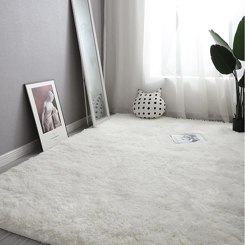 White Fluffy Carpet Plush Carpets Living Room Decoration Thicken Bedroom Bedside Mats Non-Slip Children'S Room Soft Large Rugs