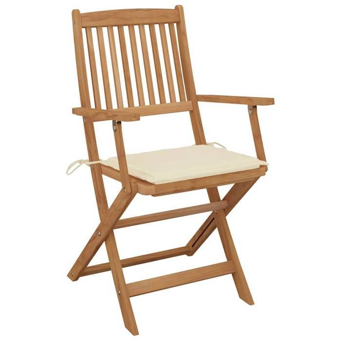VidaXL Lot de 6 Chaises Pliables de Jardin avec Coussins, Sièges de Terrasse, Chaises de Salle à Manger, Meubles de Patio 3074942