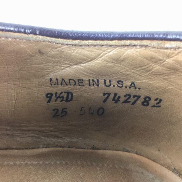 Vintage Made in USA Johnston & Murphy Long Wingtip Business Shoes Brown size 9.5D 27.0-27.5 Men's(USED)