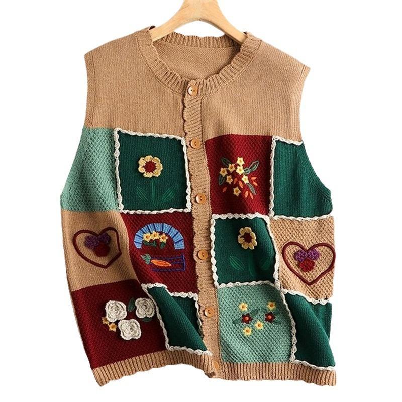 Spring and Autumn Women's Knitted Vest Women's Sleeveless Sweater