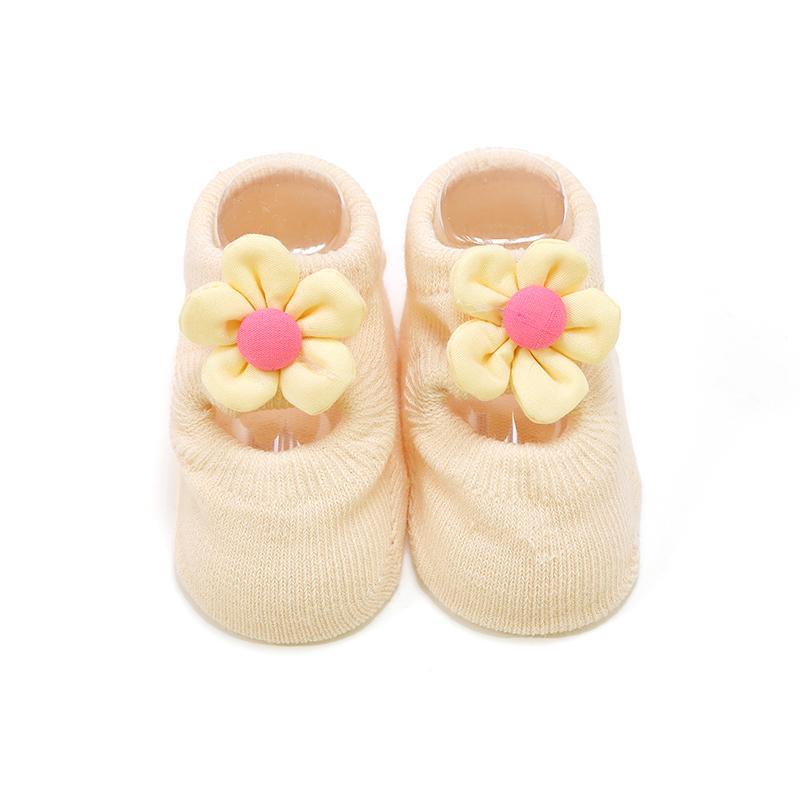 

1 пара носков-лодочек с 3D-цветами и отверстиями для малышей, корейская версия детской обуви и носков для ходьбы, летние носки-тапочки карамельного цвета 0-1years хаки