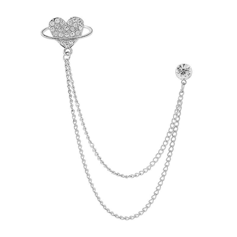 Men's Luxury Lapel Pin Brooch Set - High-End Suit Chain Badge for New Year Gift