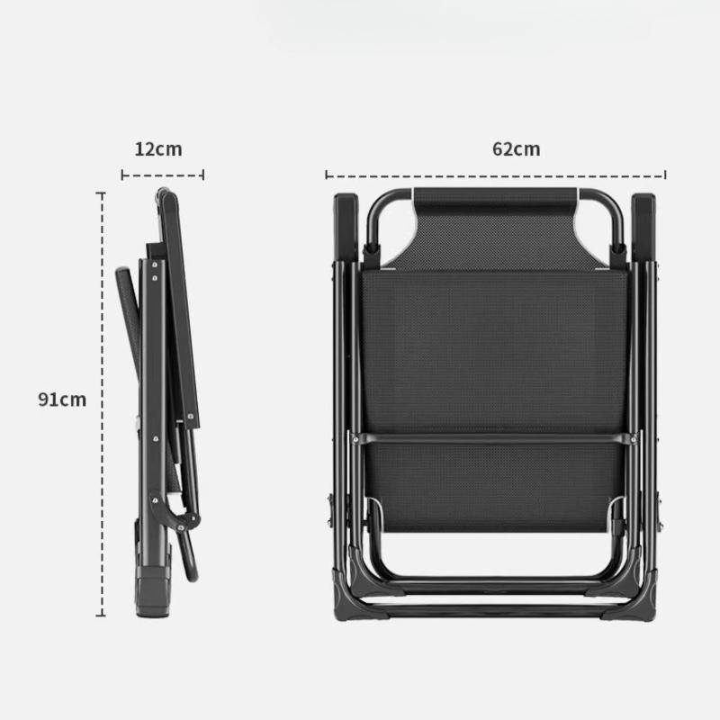 Portable Folding Chairs Office Chaise Lounge Living Room Metal Backrest Reclining Chair Household Single Person Relax Armchairs