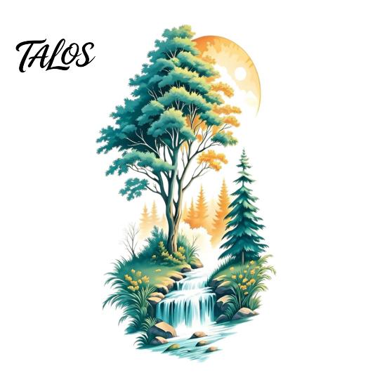 Forest Style Window Clings Mountain Waterfall Scenery Wall Sticker, PVC Waterproof Mural, Peel And Stick Art Wallpaper Decor for Bedroom Living
