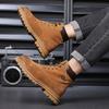 Men's Boots Outdoor Casual Shoes Fashion Leather Platform Male Ankle Boots High Top Work Men Shoes  Lace-up Boots