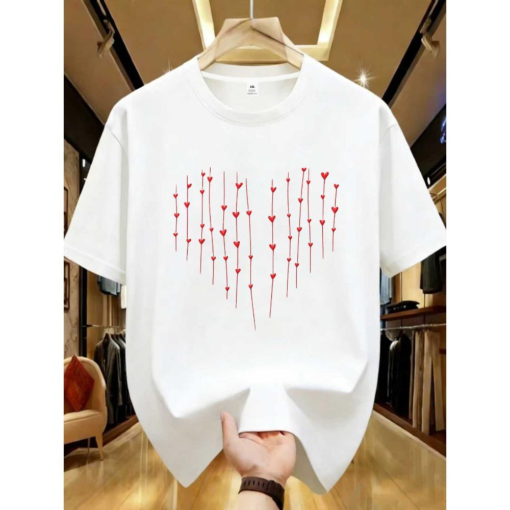 

Love printing plus size women s round neck T-shirt summer casual street fashion women s Joker short sleeve T-shirt 4XL