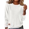 Women's Corduroy Round Neck Raglan Long Sleeve Pullover Top Color Casual