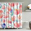 Watercolor Tulip Shower Curtain Decor For Bathroom Soft Fabric With Hooks Included In Multiple Colors