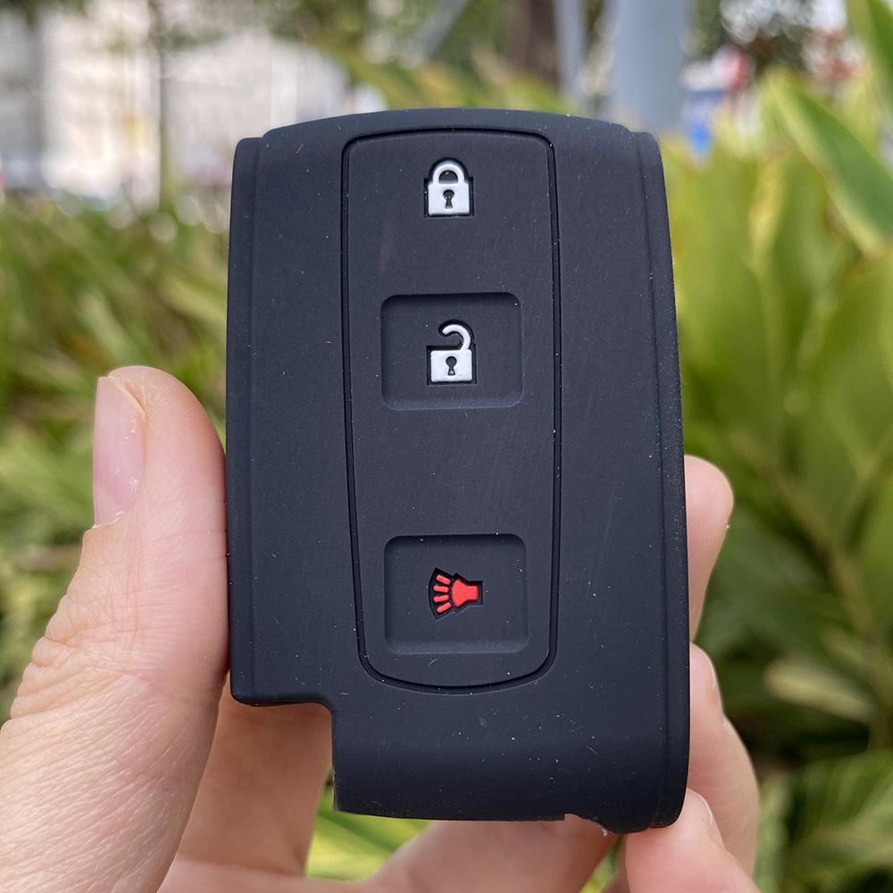 Silicone Car Key Fob Cover Case Shell Set For Toyota Corolla Verso 2004 2006 2007 Prius Gen 20 2005 2008 Remote Key Accessories
