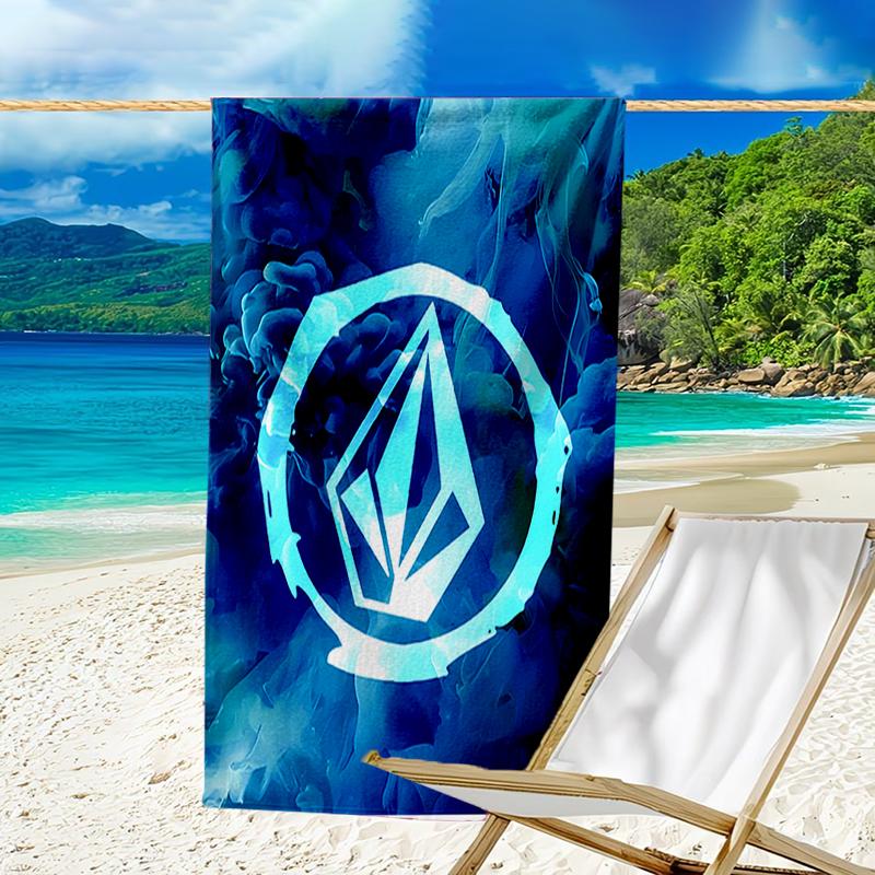 proof beach towel with a V-VOLCOM LOGO4 pattern - soft,absorbent,quick-drying,machine washable - perfect for swimming,camping,bathing