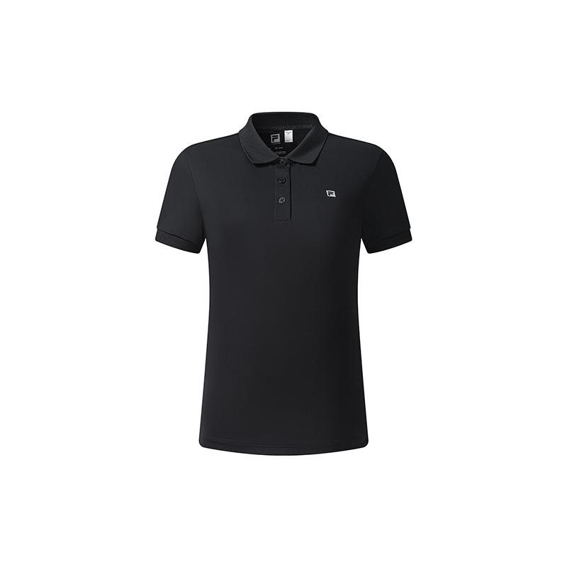 FILA Fitness Simple Fashion Versatile Skin-Friendly Polo Shirt Women tops A61W621103FBK S