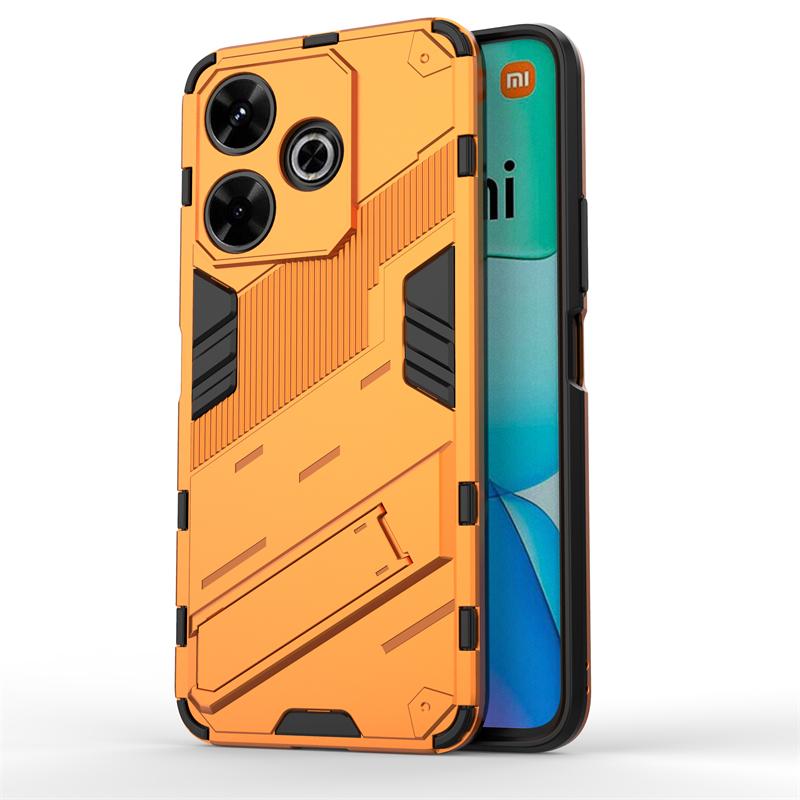 Phone Holder Case For Xiaomi Poco M6 4G Case Bumper Anti-knock Armor Full Back Cover For Poco M6 Case For Poco M6 4G 6.79 inch