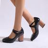 Scarpe Décolleté Donna Mature Punta Tonda Tacco Largo Alto Scarpe Eleganti Taglie Forti 46 50