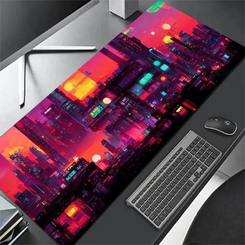 

Киберпанк Неоновый Город Коврик для Мыши Игровой Аниме Геймер Настольный Коврик Xxl Коврик для Клавиатуры Настольный Большой для Ноутбука Компьютерный Стол Поверхность Ковер 30x60cm