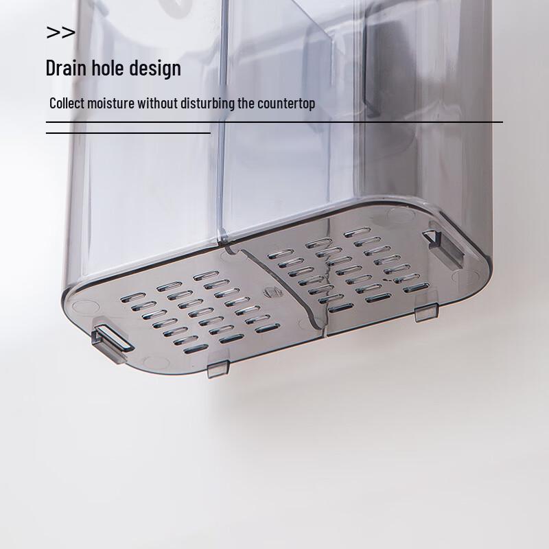 Wall-Mounted Transparent Divided Utensil Holder