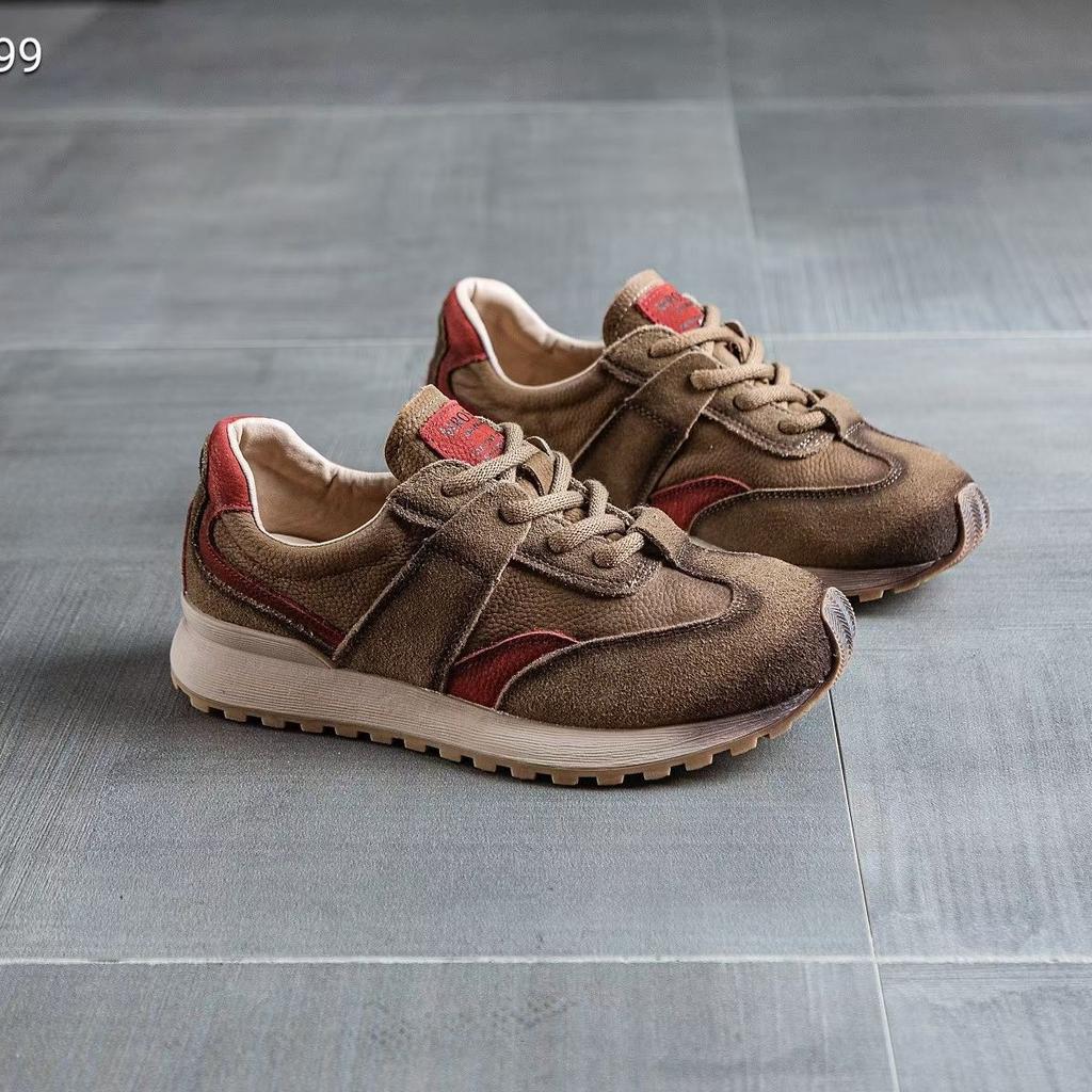 Leather mesh Forrest Gump shoes women's 2025 new autumn breathable retro versatile platform casual sports waffles
