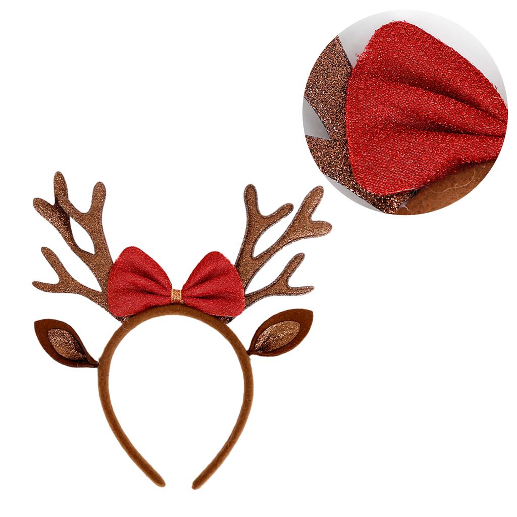 Festive Christmas Headband with Colorful Horn Hairband Headband Elk Antler New Year Christmas Accessories