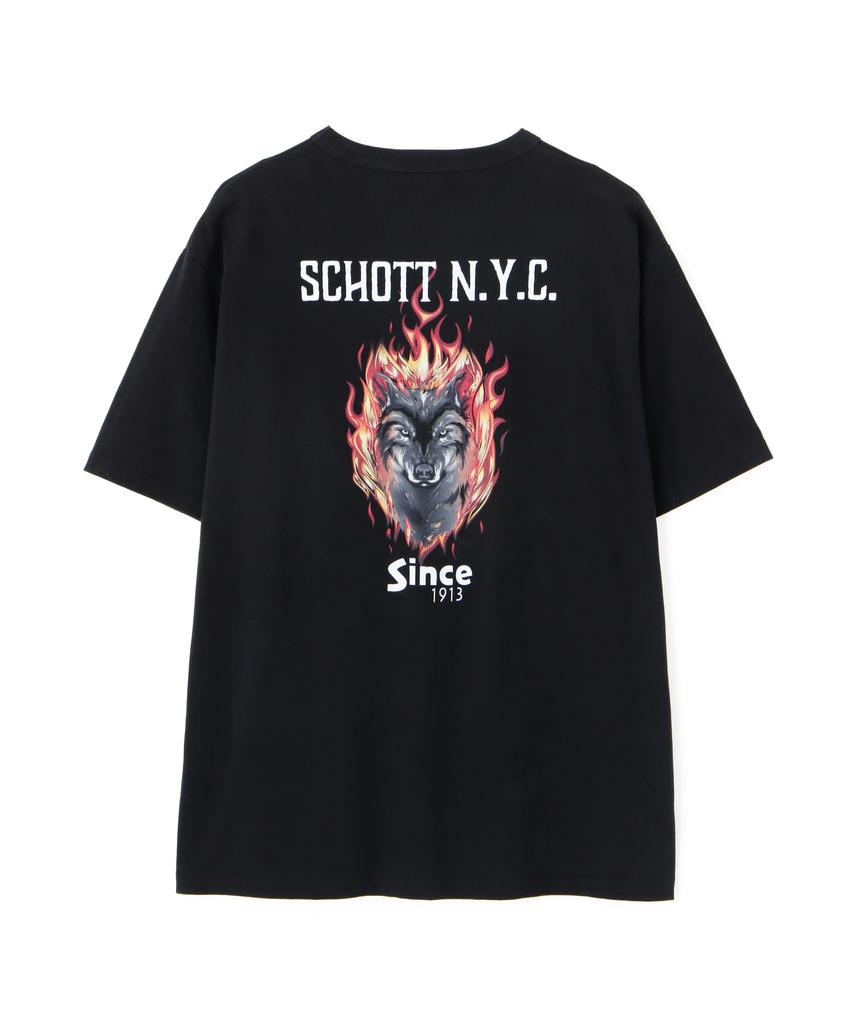 Schott FIREWOLF T-SHIRT, Men's Size M, 010, Black, 782-5134020