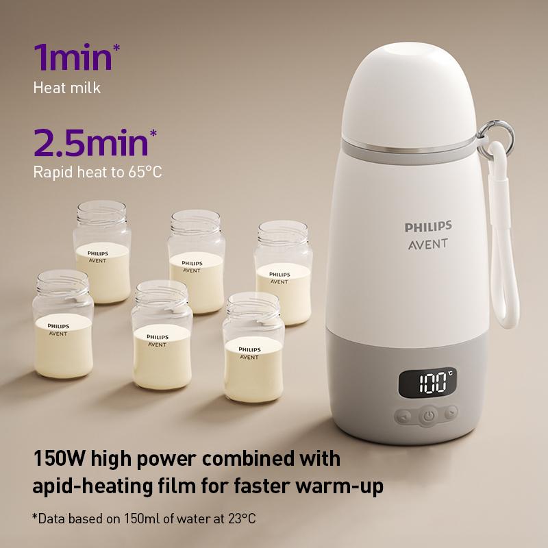 Philips AVENT Przenośny przygotowywacz do mleka modyfikowanego Ultra Szybkie gotowanie do 100°C Inteligentna kontrola temperatury Kubek termiczny 500 ml