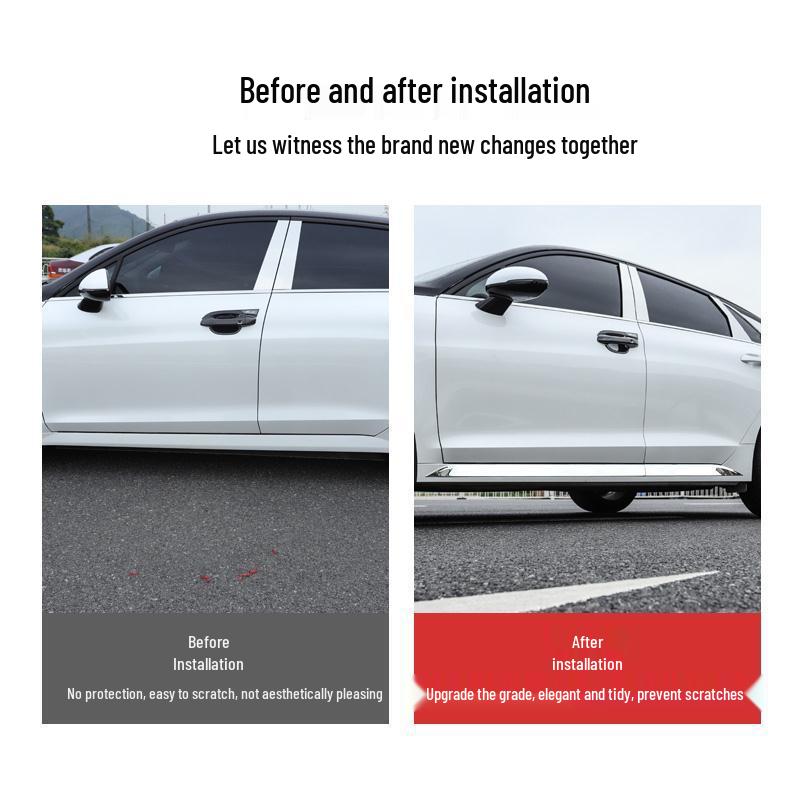 Tira de Acabamento de Porta de Aço Inoxidável Brilhante para Modificação da Carroceria do Carro K5 2020