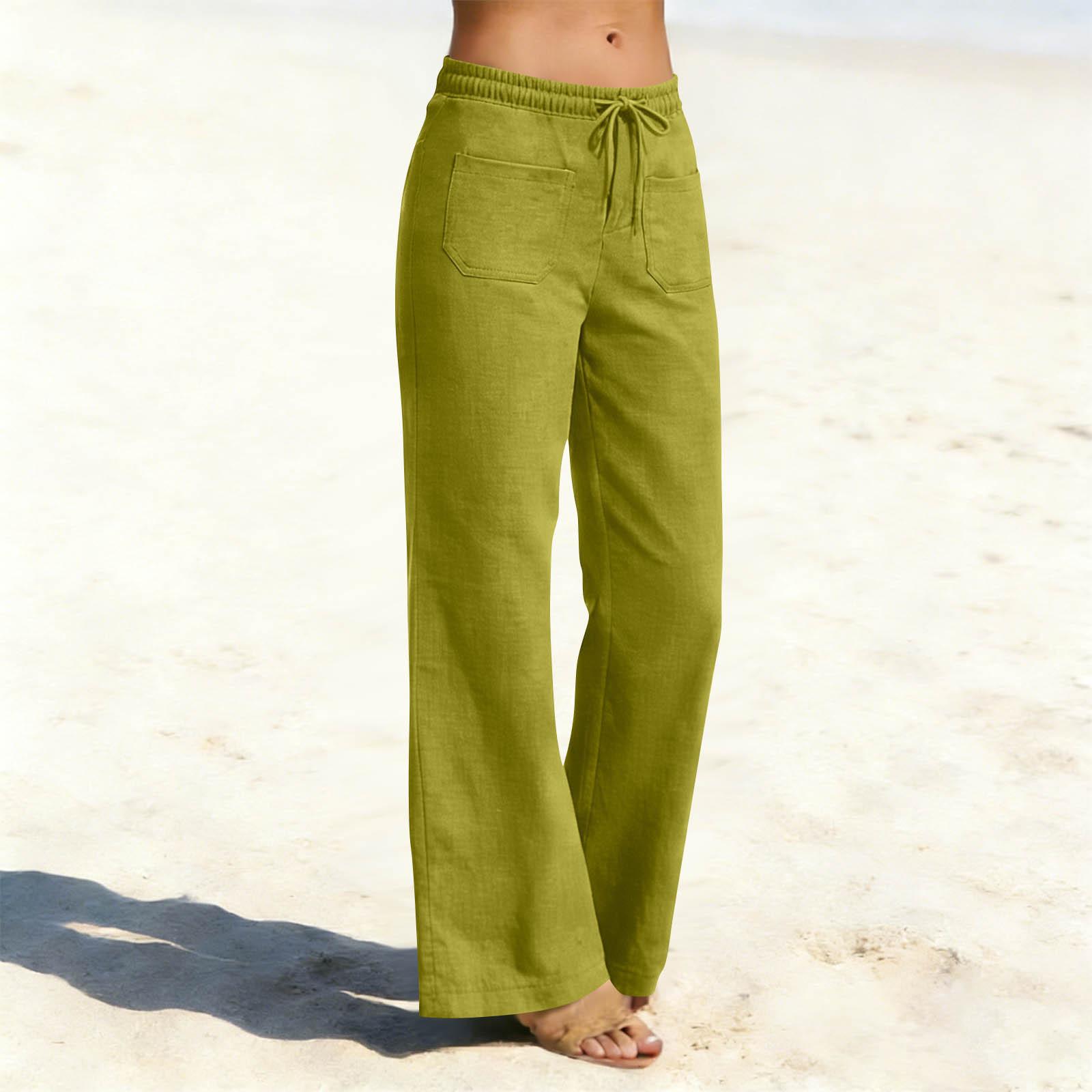 Women s Fashionable, Casual, Loose-fitting, Comfortable Straight-leg Wide-leg Trousers With Pockets L