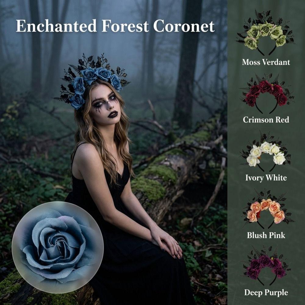 Vintage Artificial Flower Headband Simulated Crown Hair Hoop for Gift Hair Accessories