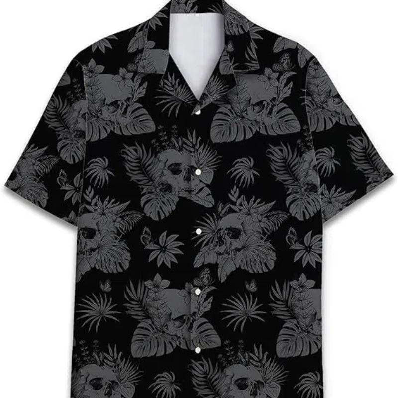 2024 Summer New Large Men's Fashion Digital Printed Hawaiian Short Sleeved Shirt